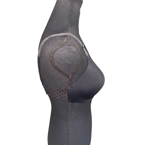 Victorias Secret No-Wire Lightly Lined Comfort T Shirt Bra 36C Black Dot Mesh - Picture 4 of 7